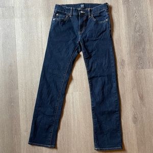 Gap Big Boy Size 14 Regular Stretch Straight Leg Adjustable Waist Dark Jean